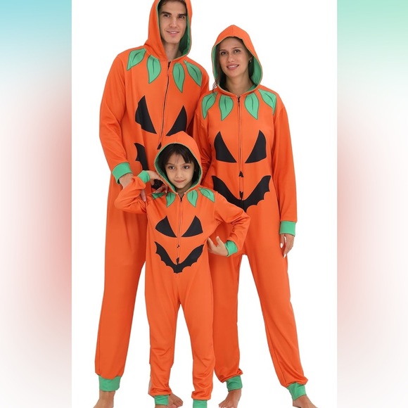 Amazon Halloween Pumpkin Costume Onesie Pajamas —men’s Large - Picture 1 of 5